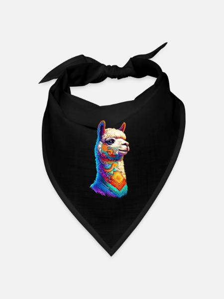Alpaka - Bandana Dreieckstuch - Schwarz