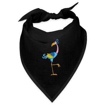 Lustiger Vogel - Bandana Dreieckstuch - Schwarz - Vorne