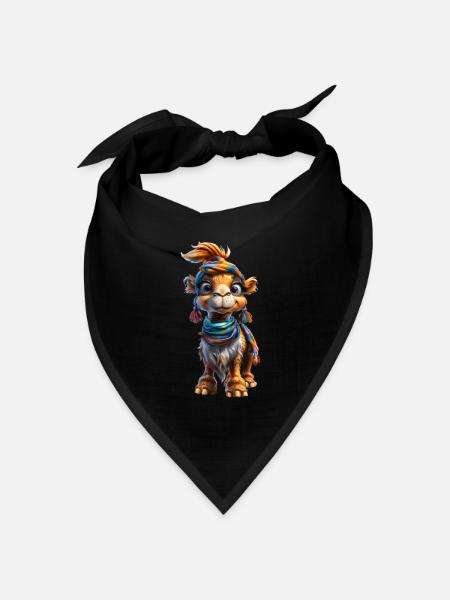 Cool Camel #lovely toons - Bandana Dreieckstuch - Schwarz