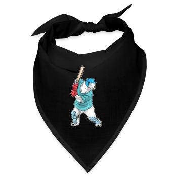 Eisbär Cricket Cricketschläger - Bandana Dreieckstuch - Schwarz - Vorne