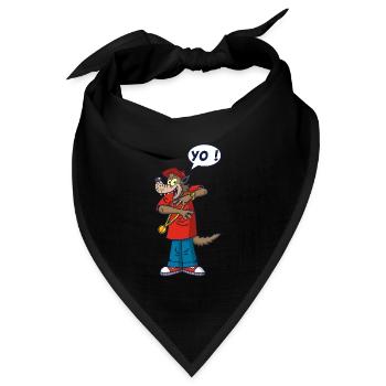 Wolf-Rapper - Bandana Dreieckstuch - Schwarz - Vorne