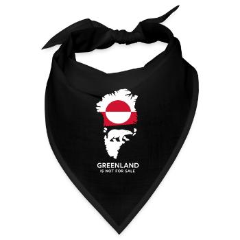 Grönland Polar Bär Flagge Arctic Nature Gift - Bandana Dreieckstuch - Schwarz - Vorne