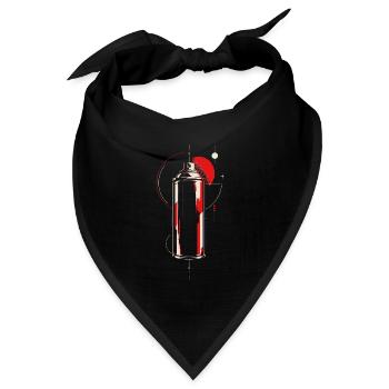 Sprühdose – Urban Street Art Design  - Bandana Dreieckstuch - Schwarz - Vorne