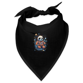 Astronaut Panda Funny Panda Bear Lover Space - Bandana Dreieckstuch - Schwarz - Vorne