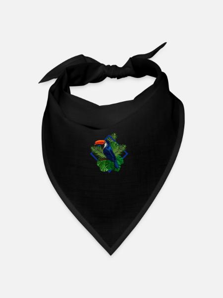 Toucan Tucan tropisches Vogel-cooles Dschungel-Tiergeschenk - Bandana Dreieckstuch - Schwarz