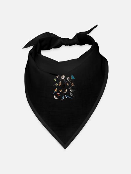 Gartenvögel Vogelfreunde Vogelbeobachter - Bandana Dreieckstuch - Schwarz