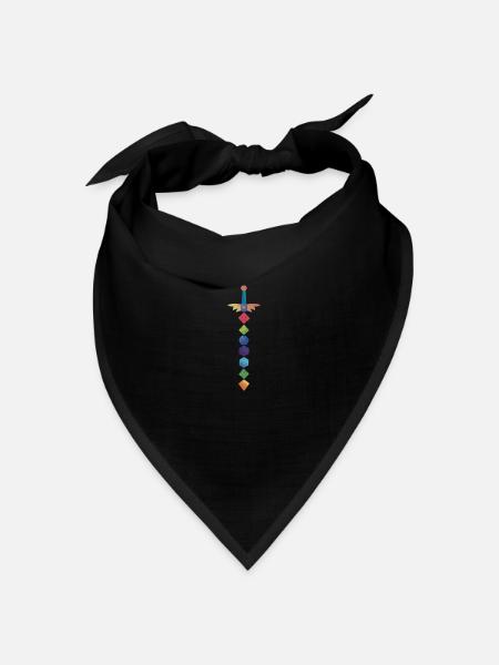 Polyhedral Dice Sword Fantasy Role-Playing Game - Bandana Dreieckstuch - Schwarz
