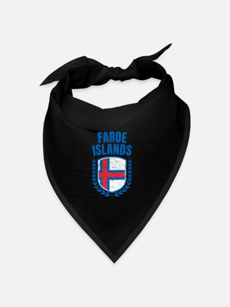 Färöer Inseln - Bandana Dreieckstuch - Schwarz