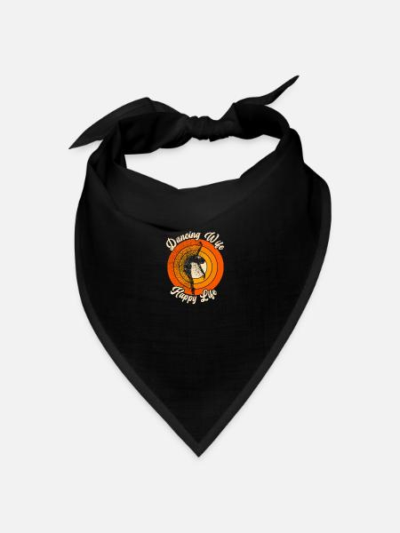 Dancing Wife Happy Life Tänzerin Ballett Ballerina - Bandana Dreieckstuch - Schwarz