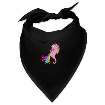 seepferdchen,bunt,regenbogen,rosa - Bandana Dreieckstuch - Schwarz - Vorne