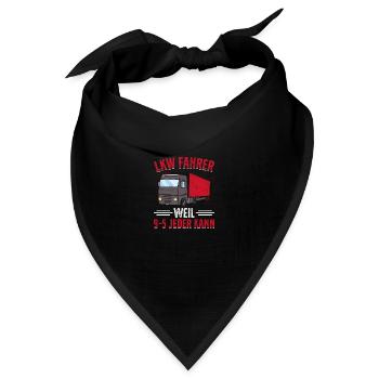 LKW Fahrer Geschenk Brummi Vater - Bandana Dreieckstuch - Schwarz - Vorne