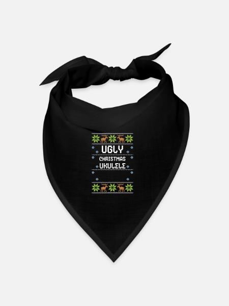 Ugly Christmas Ukulele - Bandana Dreieckstuch - Schwarz