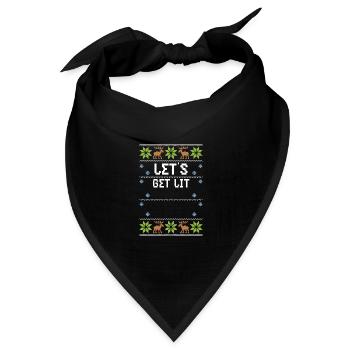 Let's Get Lit - Ugly Christmas - Bandana Dreieckstuch - Schwarz - Vorne