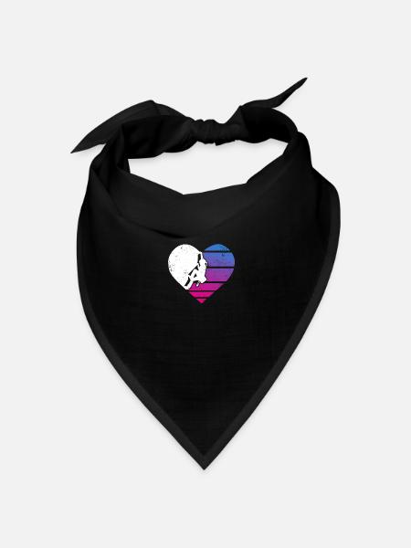 Bouldern Herz Girl Klettern - Bandana Dreieckstuch - Schwarz