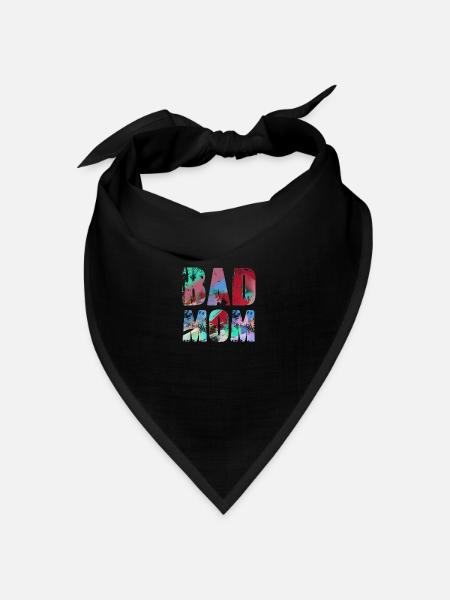 bad mom,mom,graffiti,schwarz,typo,schrift,bunt - Bandana Dreieckstuch - Schwarz