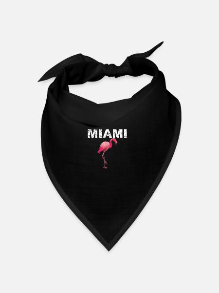 Miami Beach Flamingo - Bandana Dreieckstuch - Schwarz