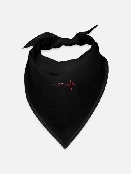 Still alive - Herzschlag - Bandana Dreieckstuch - Schwarz