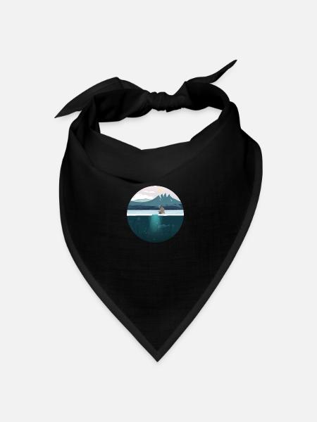 LetzterWurf - Eisangler Illustration - Angeln - Bandana Dreieckstuch - Schwarz