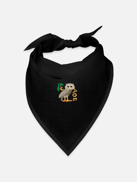 Griechische Mythologie Eule von Athena Geschenk - Bandana Dreieckstuch - Schwarz