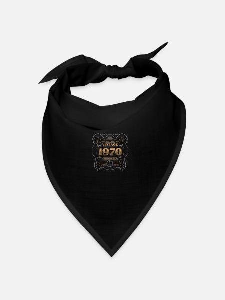 Vintage 1970 Geburtstag - Bandana Dreieckstuch - Schwarz