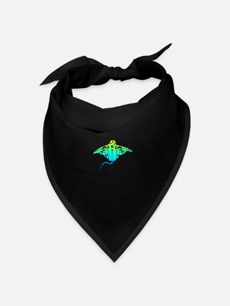Maori Stachelrochen Polynesian Tribal Tattoo Gift - Bandana Dreieckstuch - Schwarz