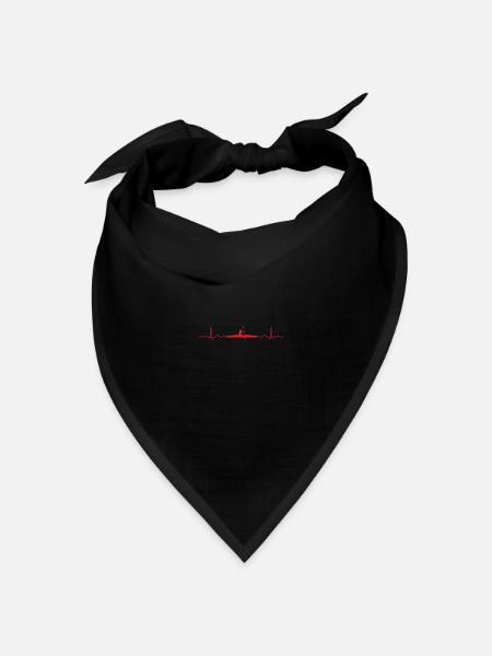 Heartbeat Kajak Kajakliebhaber Geschenkidee - Bandana Dreieckstuch - Schwarz
