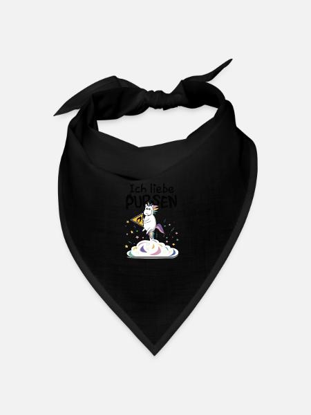 Ich Liebe Pupsen Einhorn Furz Wolke Lustig Spruch - Bandana Dreieckstuch - Schwarz