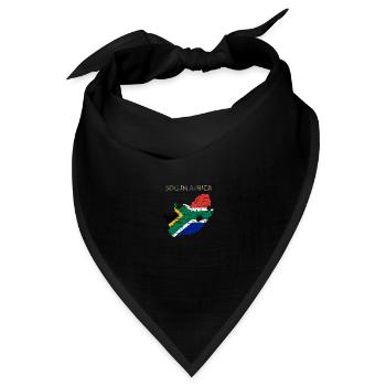 Südafrika - Kunstdesign - Bandana Dreieckstuch - Schwarz - Vorne