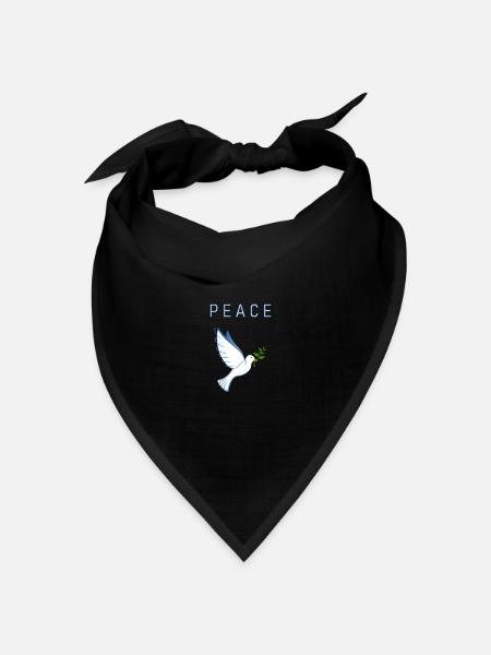 Friedenstaube - Bandana Dreieckstuch - Schwarz