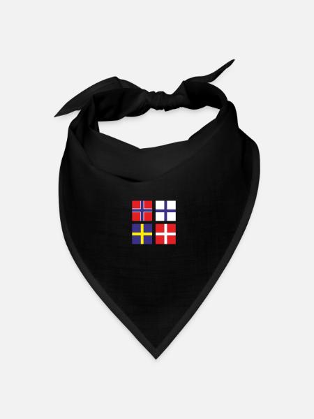 Skandinavien Quadrate Norwegen Schweden Finnland - Bandana Dreieckstuch - Schwarz