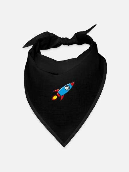 Rakete Raumschiff Cartoon - Bandana Dreieckstuch - Schwarz