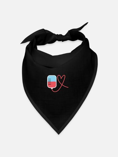 Blutspende Herz Form - Bandana Dreieckstuch - Schwarz