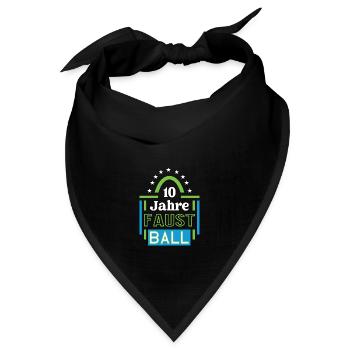 Faustball Jubiläum 10 Jahre Trainer Spieler Jubi - Bandana Dreieckstuch - Schwarz - Vorne