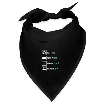 K-Pop Korean Pop Music Korean Letters - Bandana Dreieckstuch - Schwarz - Vorne