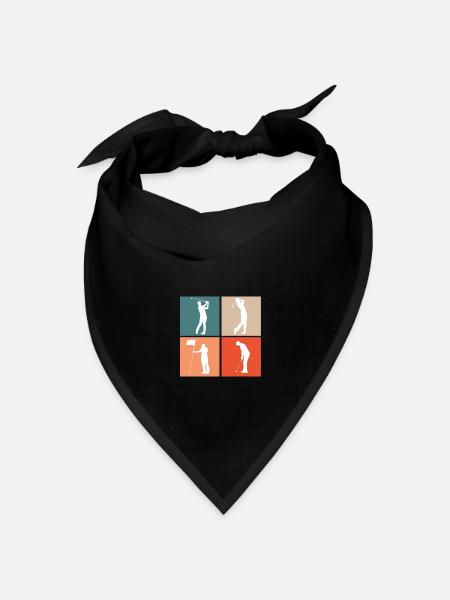 Golf Golfen Golfer - Bandana Dreieckstuch - Schwarz