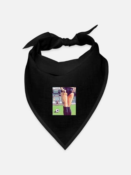Fussball Frau - Bandana Dreieckstuch - Schwarz