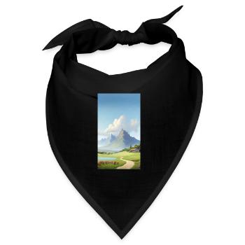 Landschaftsbild - Bandana Dreieckstuch - Schwarz - Vorne