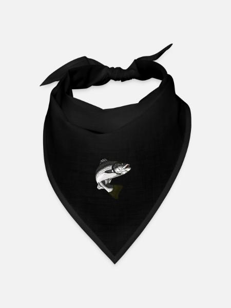 Gestreifter Barsch Angeln - Bandana Dreieckstuch - Schwarz