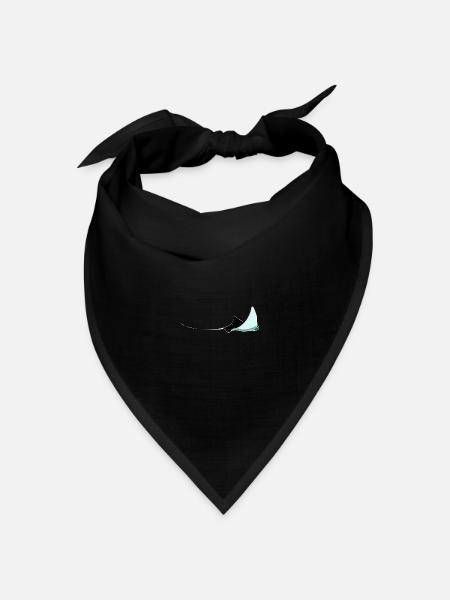 Rochen Taucher Geschenk - Bandana Dreieckstuch - Schwarz