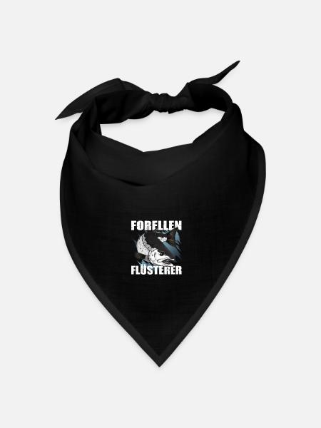 Forellen Angeln - Bandana Dreieckstuch - Schwarz