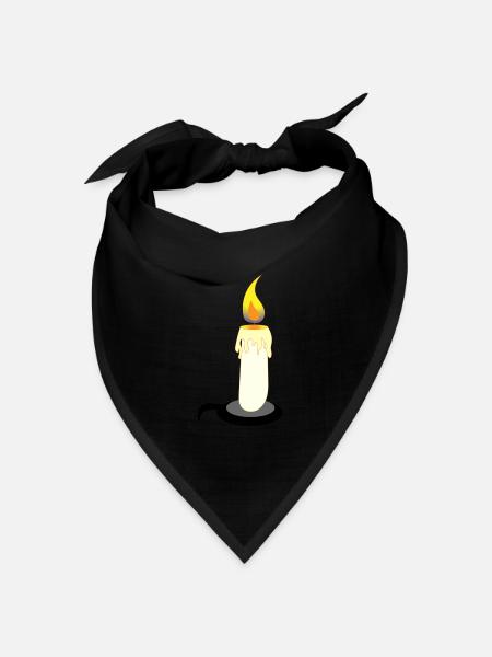 Kerze Feuer Licht Entspannen Romantik - Bandana Dreieckstuch - Schwarz