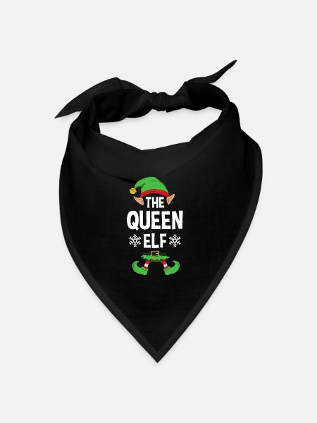 Group Matching Family Christmas Gift Elf - Bandana Dreieckstuch - Schwarz