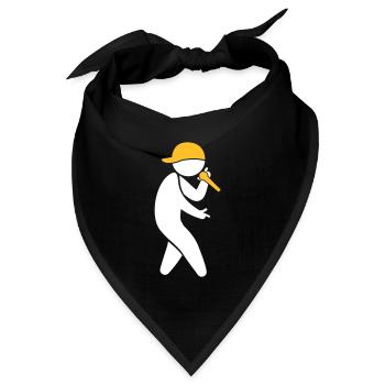 Hiphop Rapper - Bandana Dreieckstuch - Schwarz - Vorne