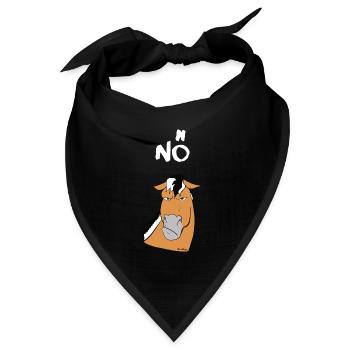 nö Fjordpferd sagt Nein süßes motziges und buntes - Bandana Dreieckstuch - Schwarz - Vorne
