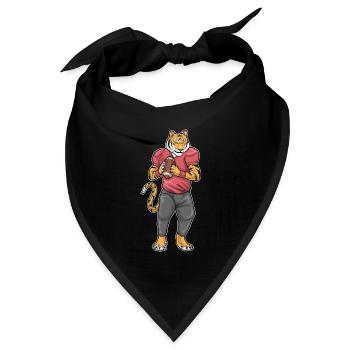 Tiger American Football Sport - Bandana Dreieckstuch - Schwarz - Vorne