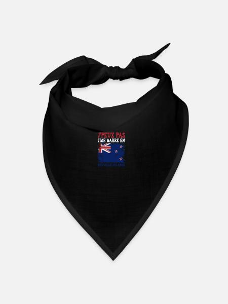 Ich kann nicht, ich bin in Neuseeland - Bandana Dreieckstuch - Schwarz