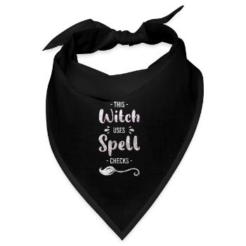 Hexe Halloween - Bandana Dreieckstuch - Schwarz - Vorne