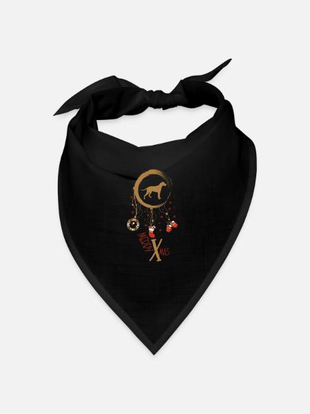 Finnischer Laufhund Weihnachten Weihnachtstraumfän - Bandana Dreieckstuch - Schwarz
