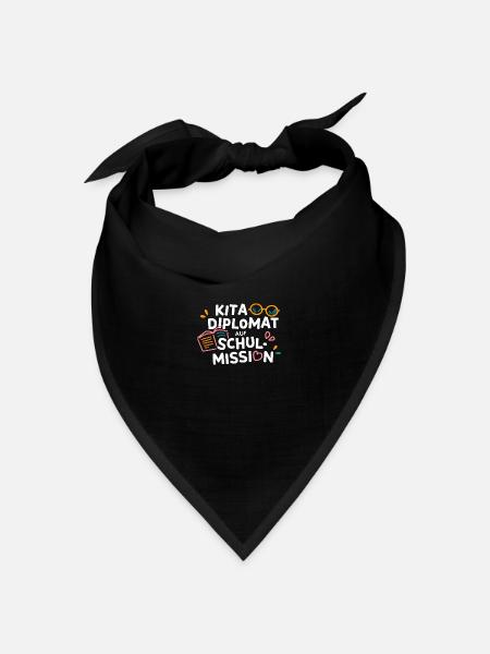 Kita Diplomat Abschluss Geschenk Schulkind Kiga - Bandana Dreieckstuch - Schwarz