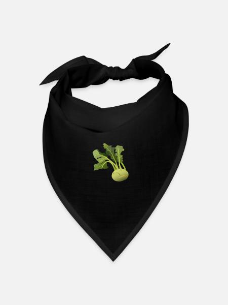 Kohlrabi - Bandana Dreieckstuch - Schwarz